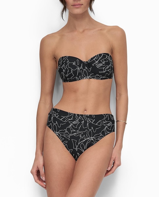 Imagen 0 de Conjunto de bikini con top balconette de foam, tirantes removibles y braguita cintura media con reductor de vientre