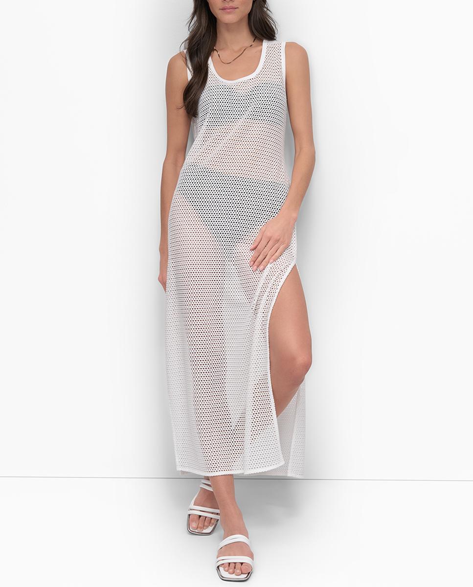 Imagen 0 de Vestido crochet con aberturas laterales y largo midi