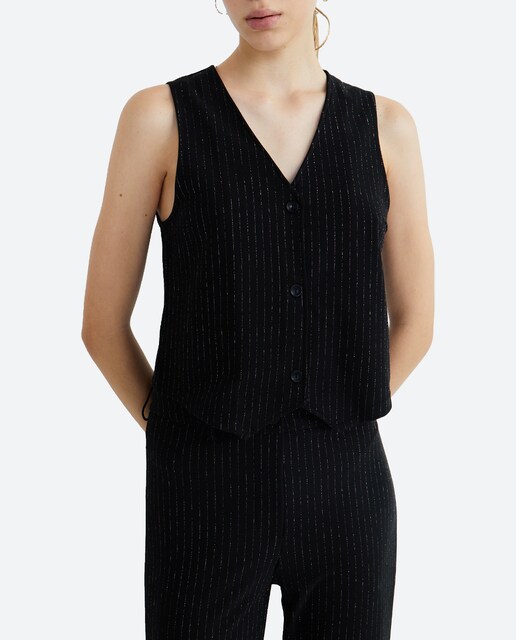 Imagen 0 de Chaleco de raya diplomática con lurex de mujer.