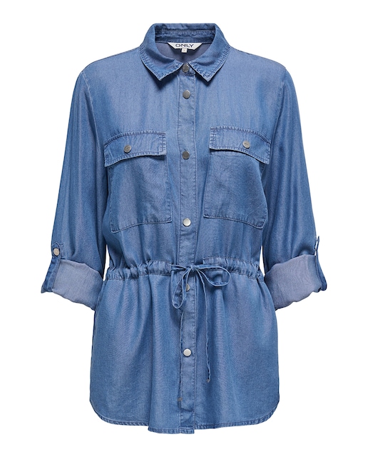 Imagen 0 de Sobrecamisa vaquera de mujer larga