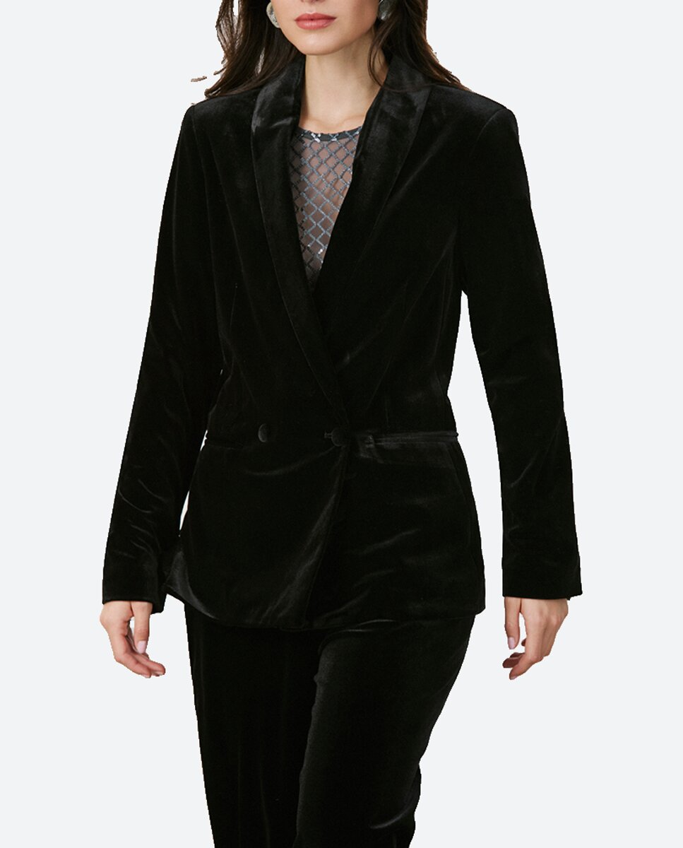 Imagen 0 de Blazer de traje terciopelo de mujer
