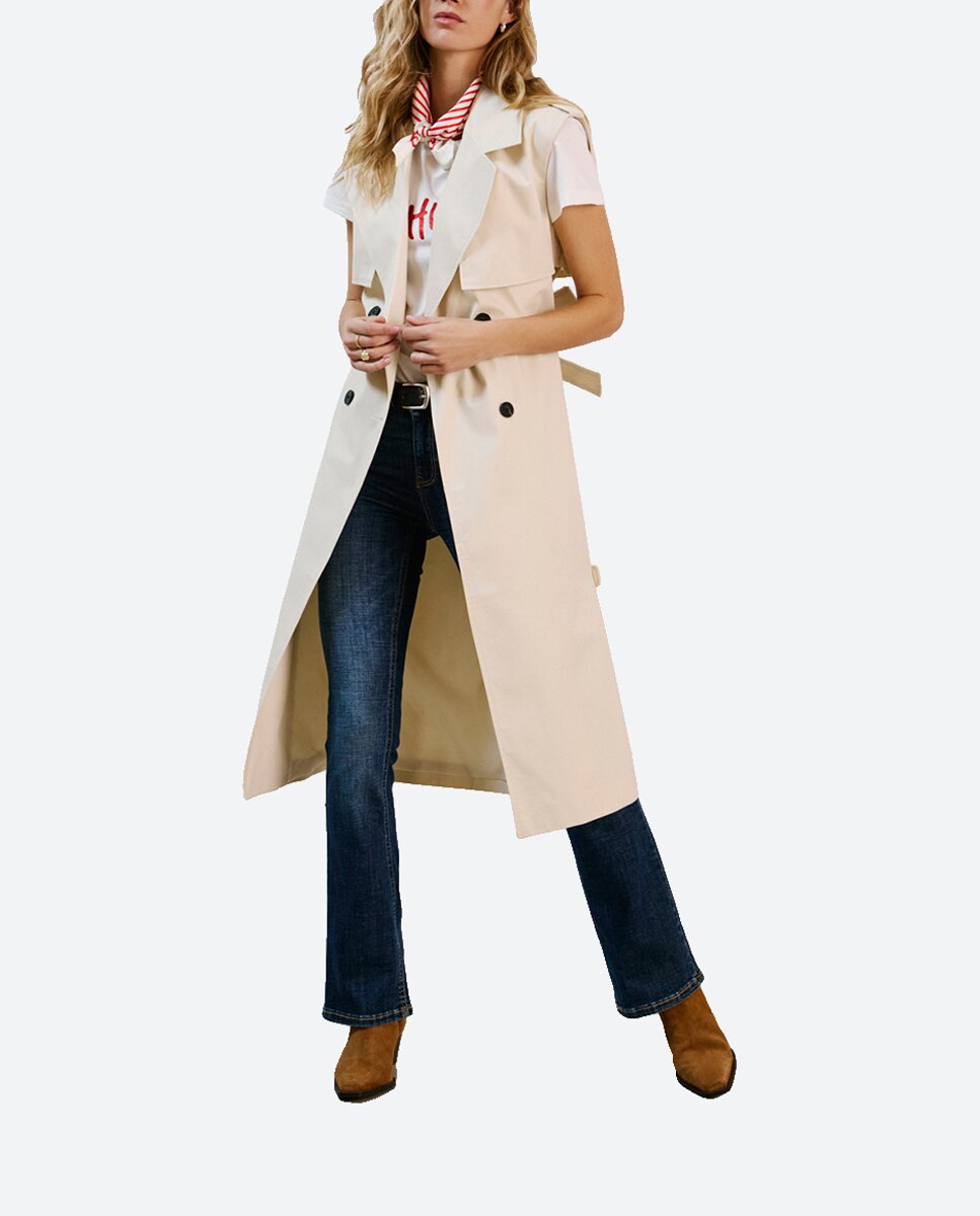 Imagen 0 de Chaleco de mujer estilo gabardina