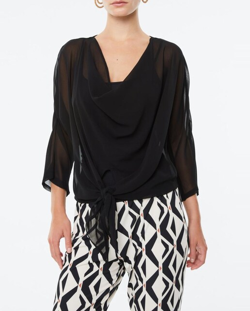 Imagen 0 de Blusón de gasa de mujer de manga francesa