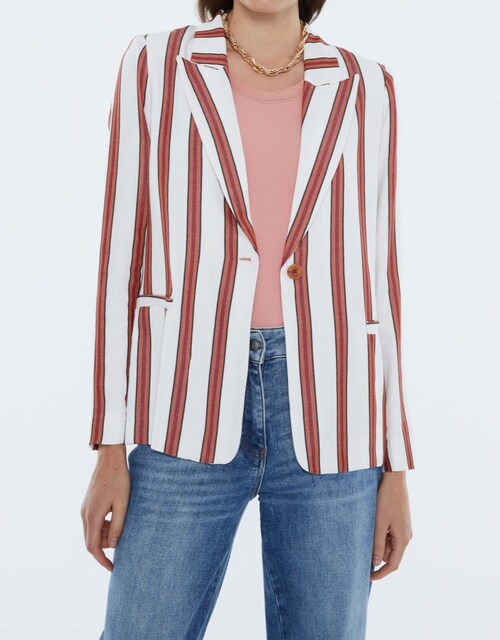 Imagen 0 de Blazer de mujer estampado rayas. Forrada.