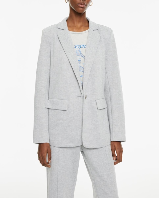 Imagen 0 de Americana de mujer cuello solapa de manga larga con hombreras