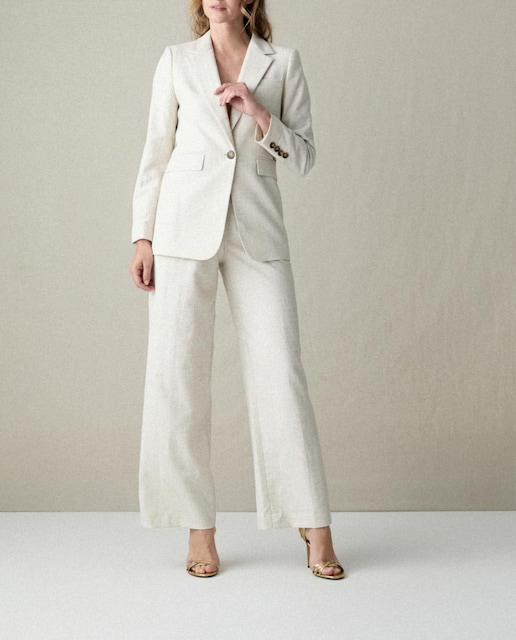 Imagen 0 de Americana tejido mezcla lino arrugado