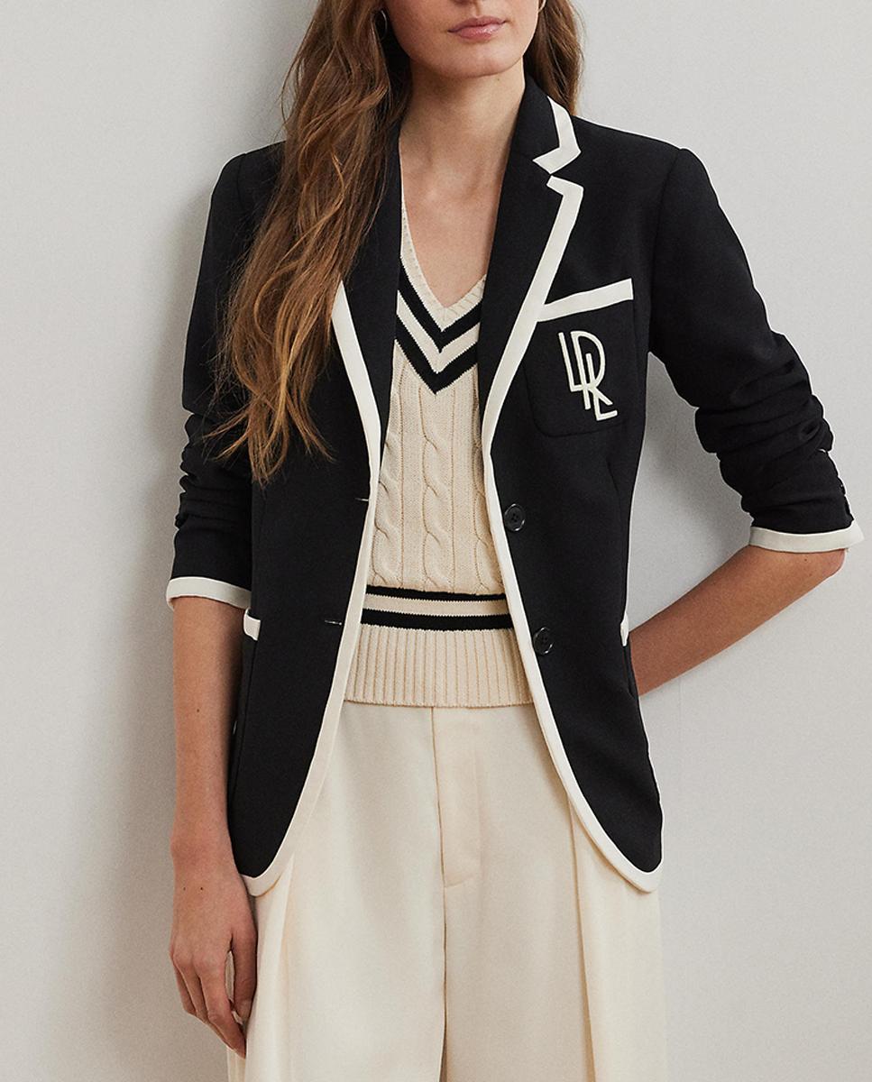 Imagen 0 de Blazer de mujer en dos tonos con logo bordado