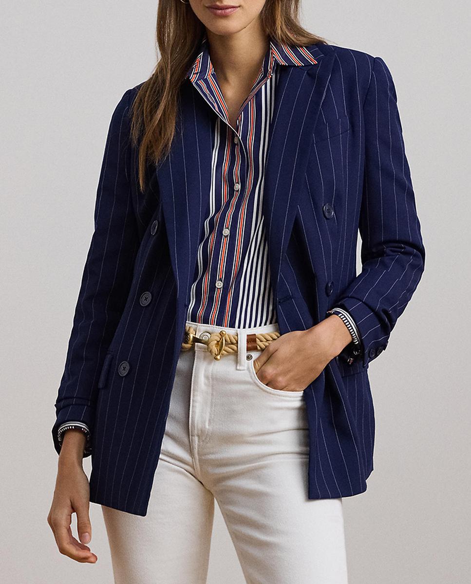Imagen 0 de Blazer de mujer de rayas con doble botonadura
