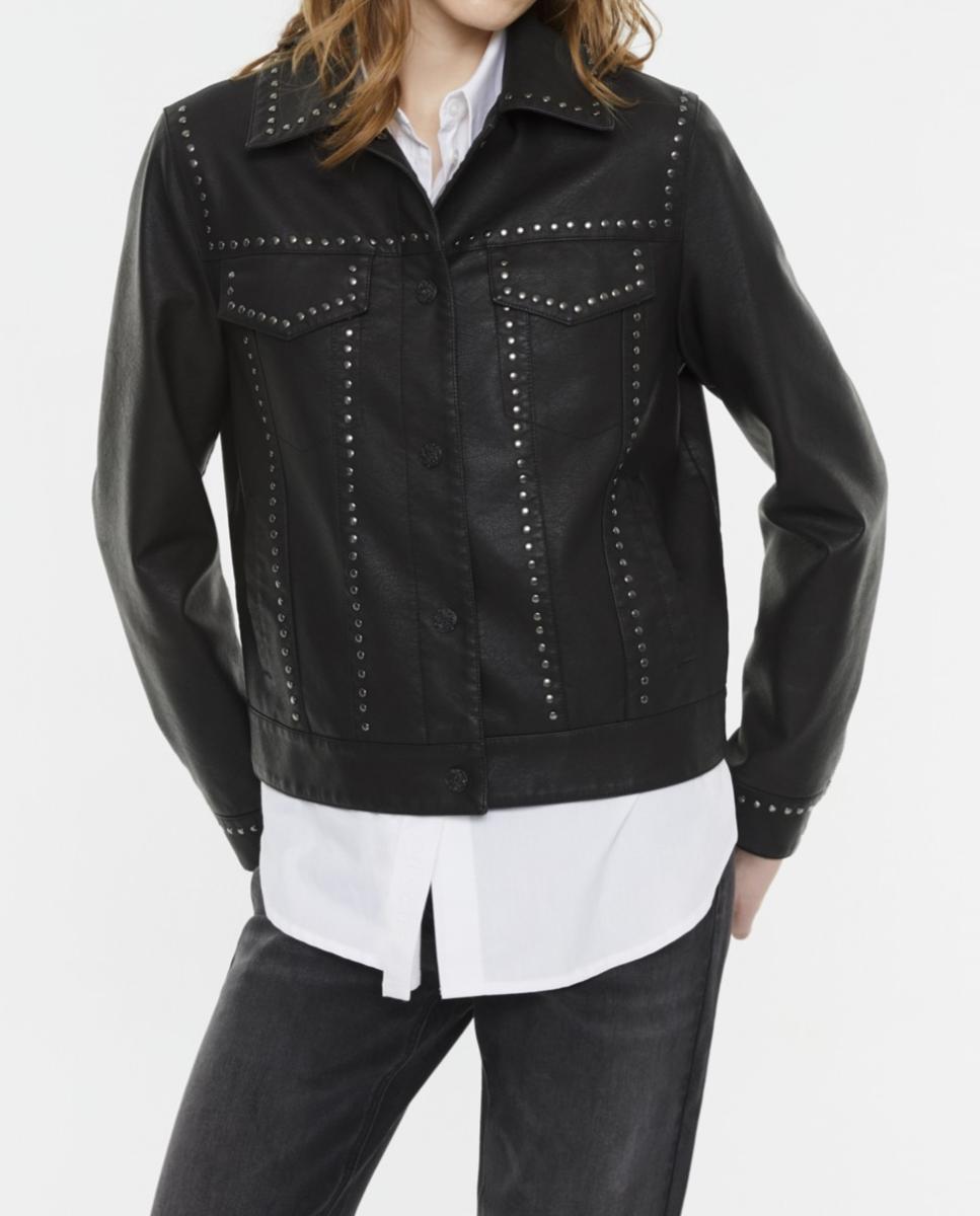 Imagen 0 de Chaqueta de mujer piel ecológica con tachas