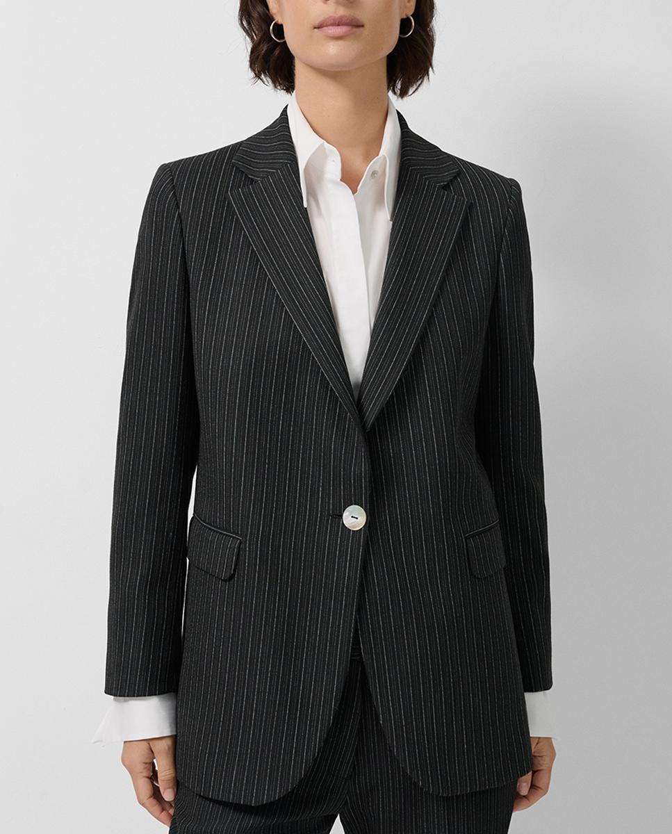 Imagen 0 de Blazer de mujer un botón espiga de canutillo