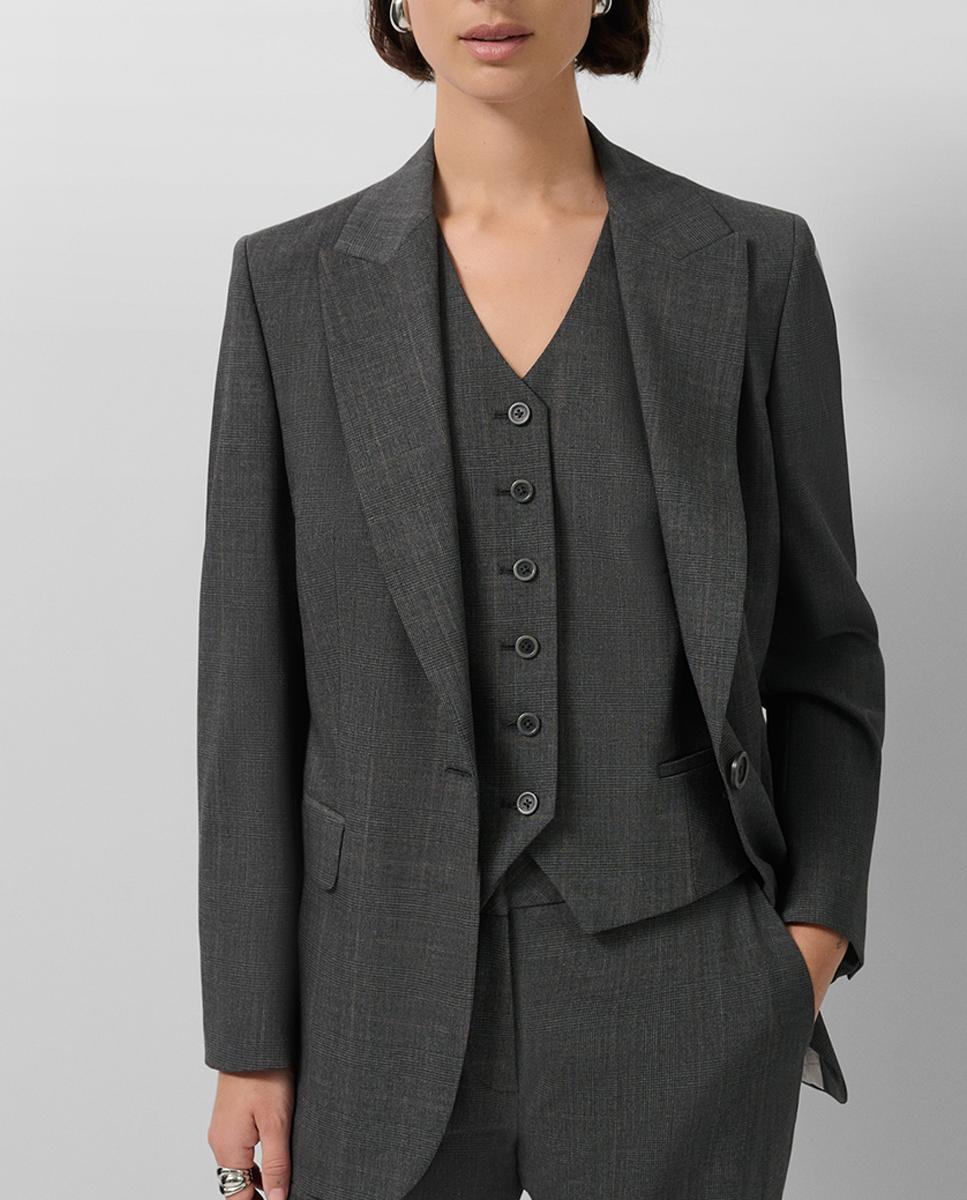 Imagen 0 de Blazer de mujer un botón cuadro gales