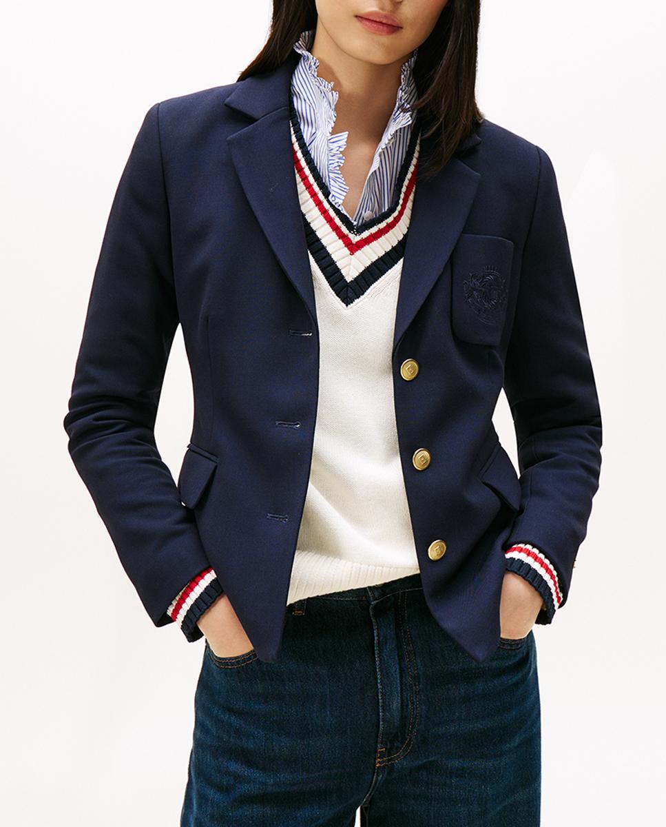 Imagen 0 de Blazer de mujer de punto y silueta Slim