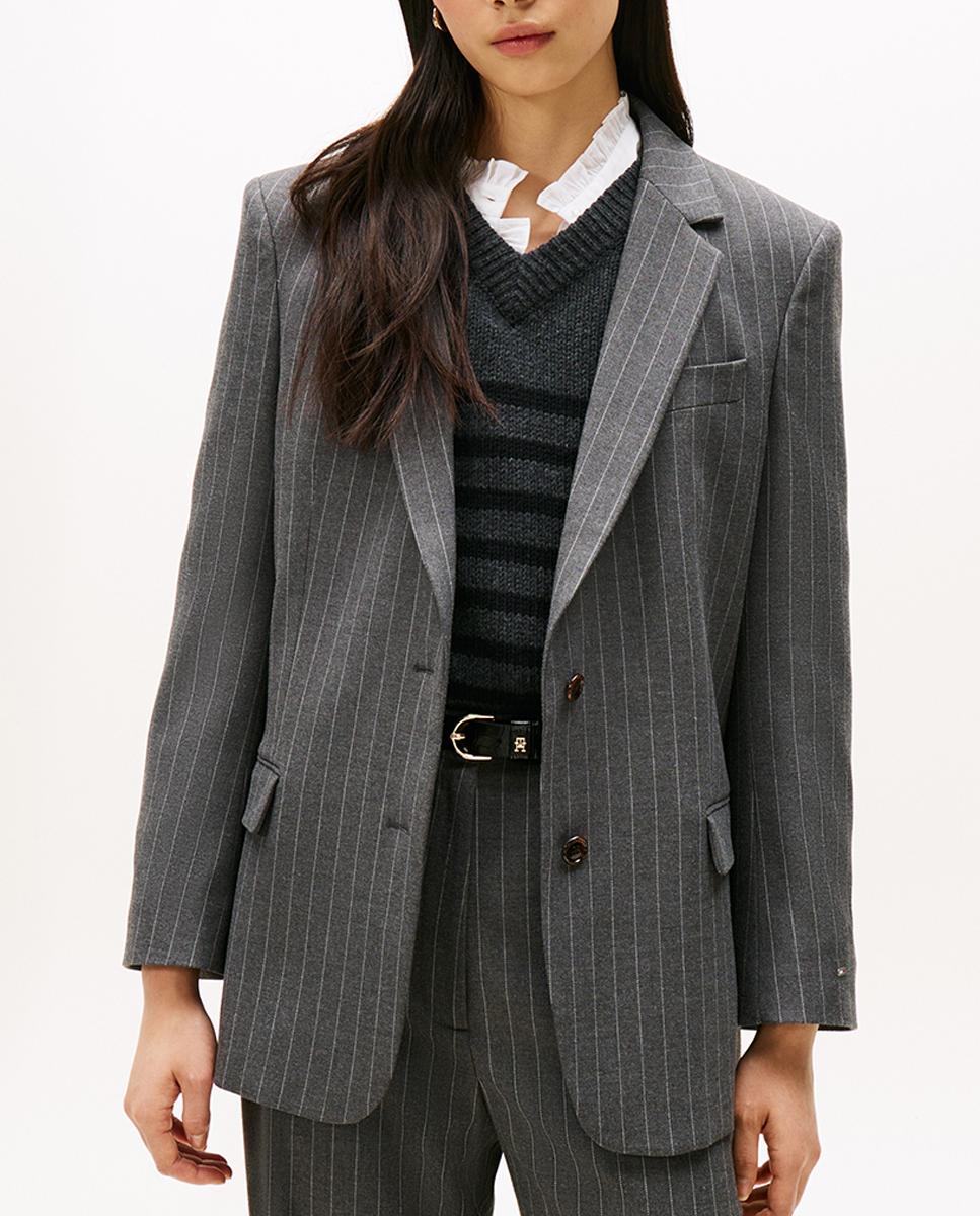 Imagen 0 de Blazer de mujer de silueta regular con raya diplomática
