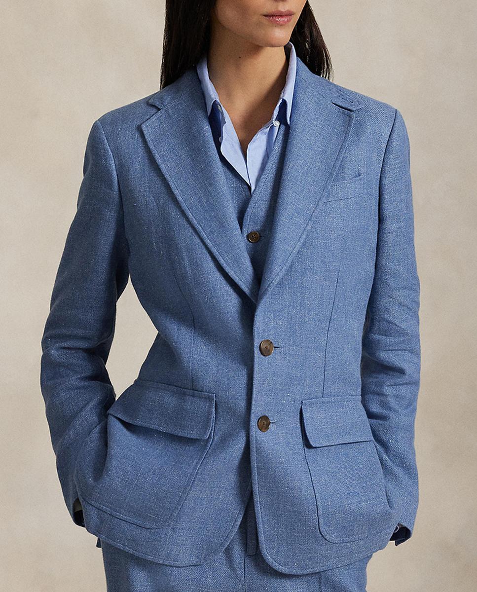 Imagen 0 de Blazer de mujer de lino con silueta ajustada