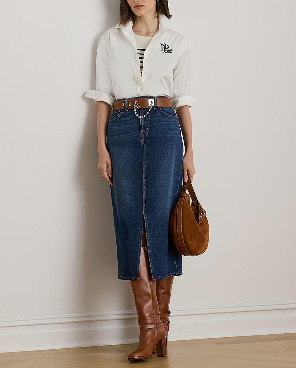 Imagen 0 de Falda denim midi de algodón