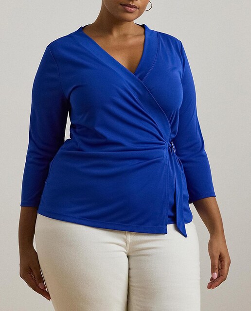 Imagen 0 de Camiseta de mujer talla grande de punto elástico