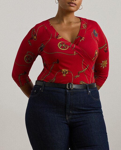 Imagen 0 de Jersey de mujer talla grande de cuello pico