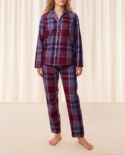 Imagen 0 de Pijama de manga larga de algodón orgánico estilo "boyfriend"