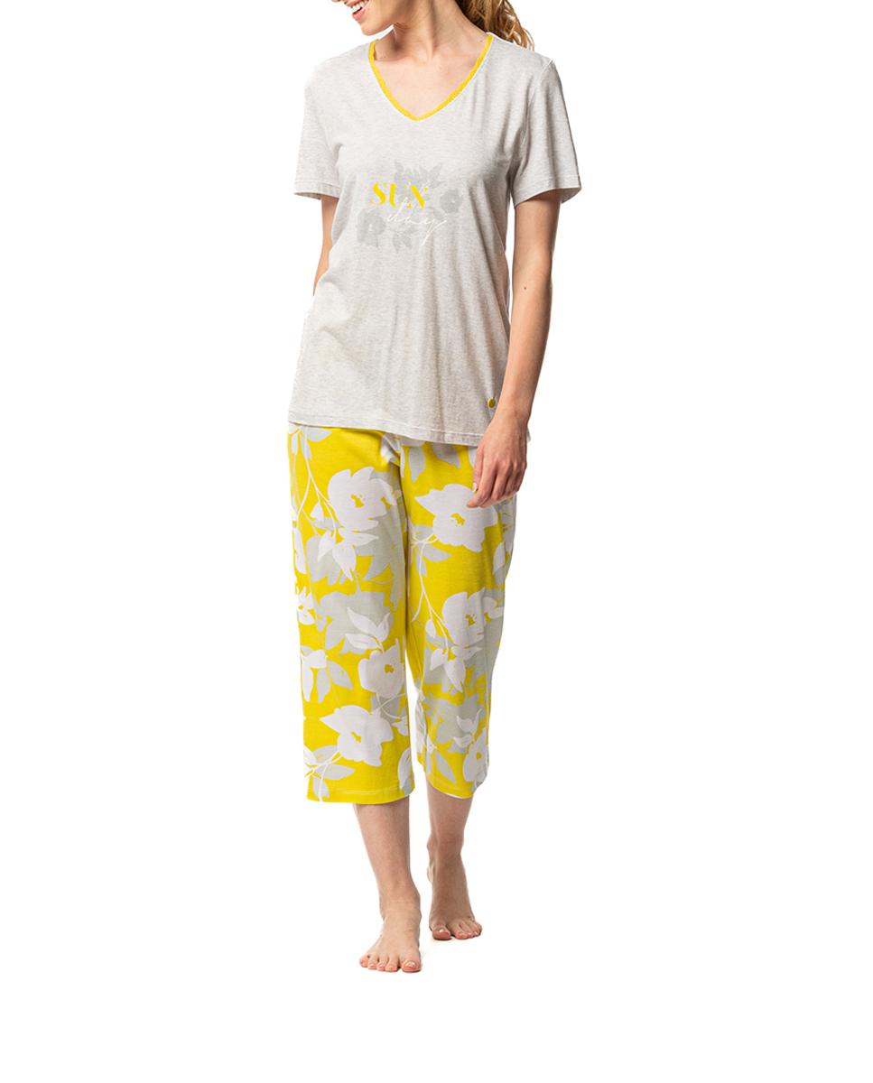 Imagen 0 de Pijama largo con manga corta de mujer