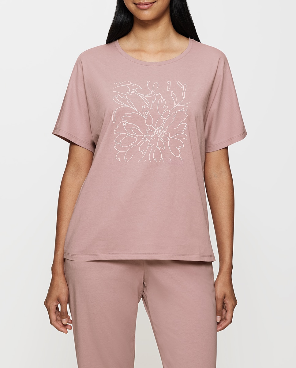 Imagen 0 de Camiseta de pijama con manga corta de algodón orgánico muy confortable