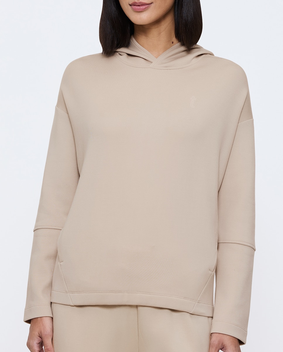 Imagen 0 de Sudadera de estilo deportivo con corte informal y ancho confeccionada en tejidos reciclables antimicrobiano