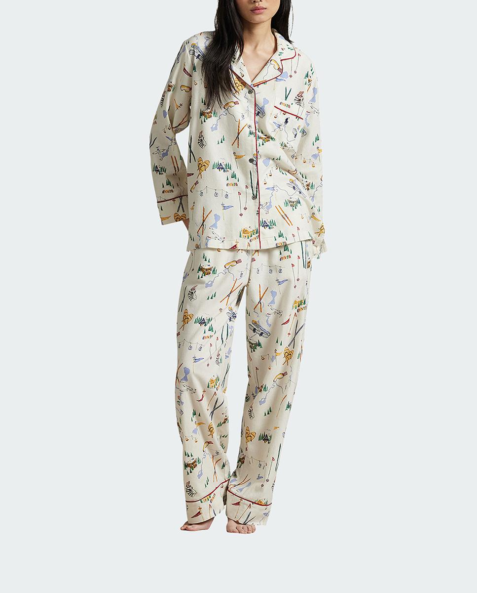 Imagen 0 de Pijama mujer de franela con estampado esquí