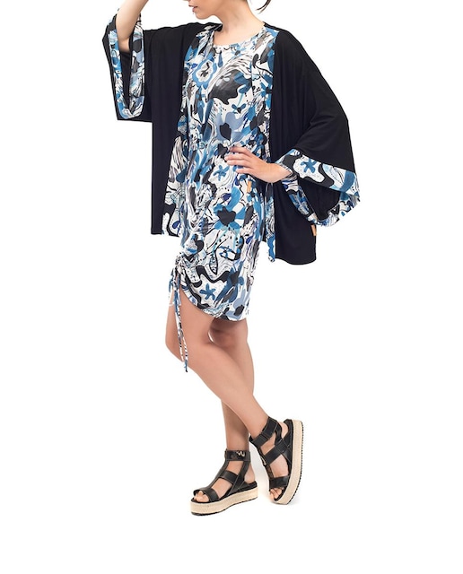 Imagen 0 de Chaqueta de mujer con manga ancha y estampado en vivos