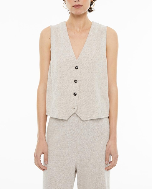 Imagen 0 de Chaleco de mujer tipo sastre con costadillos