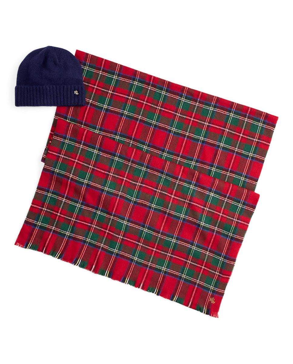 Imagen 0 de Conjunto de bufanda y gorro de mujer de punto