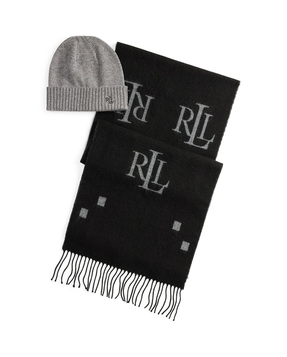 Imagen 0 de Conjunto de bufanda y gorro de mujer con logotipo