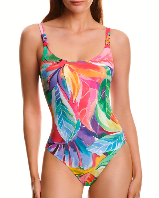 Imagen 0 de Bañador de mujer escote camiseta con copa interior y tirantes regulables