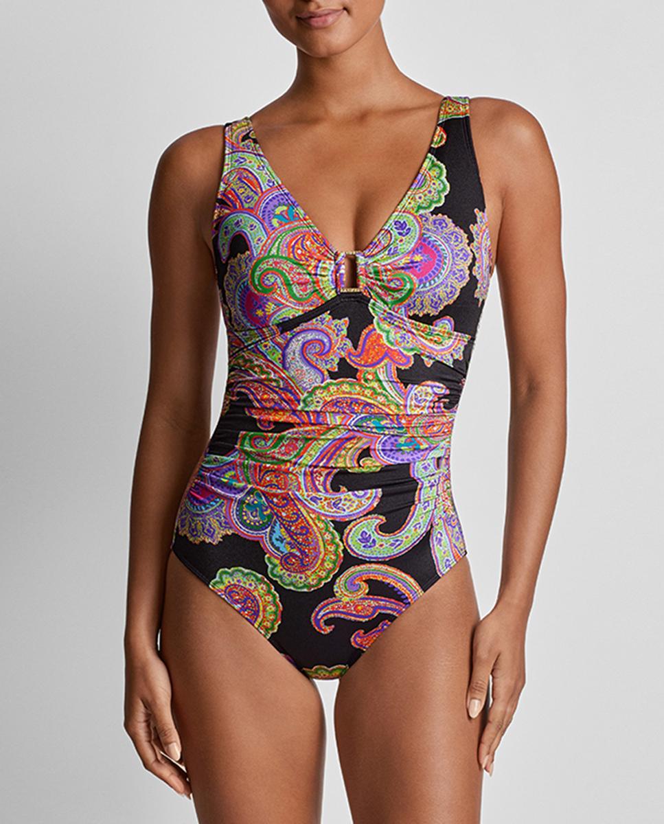 Imagen 0 de Bañador de mujer con efecto control ligero estampado