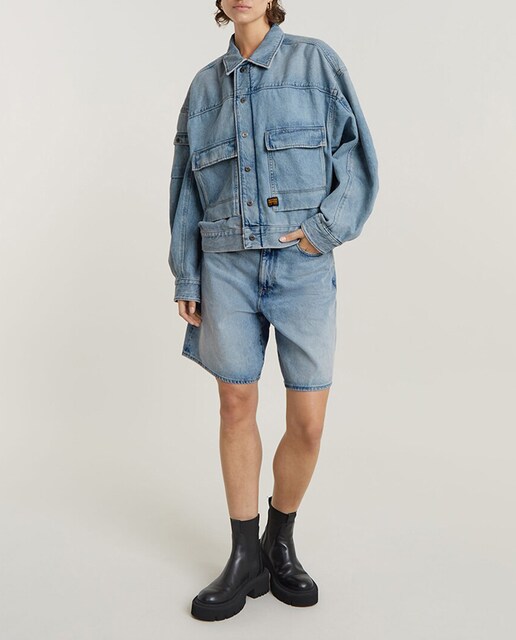 Imagen 0 de Shorts denim Barrel con cinco bolsillos de mujer