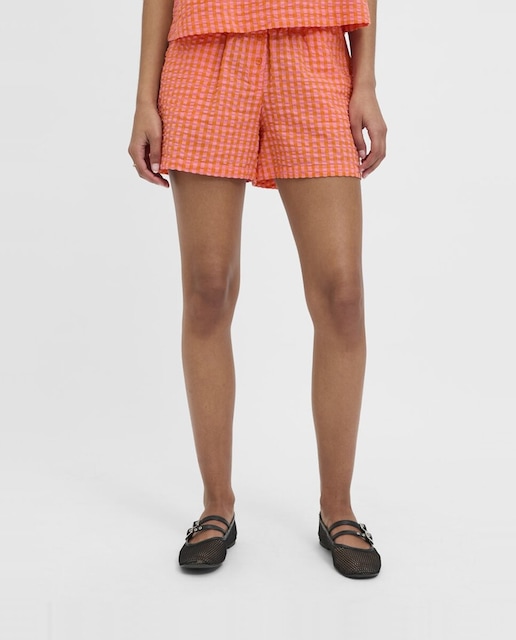 Imagen 0 de Short de mujer en tejido seersucker con cintura elástica