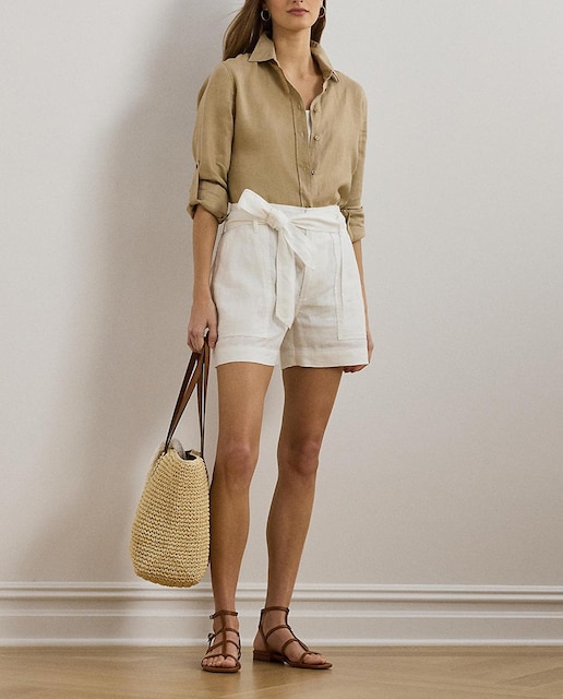 Imagen 0 de Short de mujer de lino con cinturón