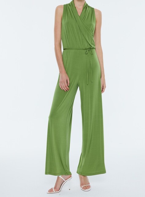 Imagen 0 de Mono de mujer largo, en punto de acetato, sin mangas.