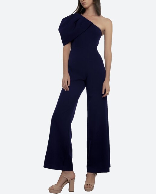 Imagen 0 de Mono de mujer con pernera ancha y hombro asimétrico