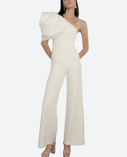 Imagen 0 de Mono de mujer con pernera ancha y hombro asimétrico