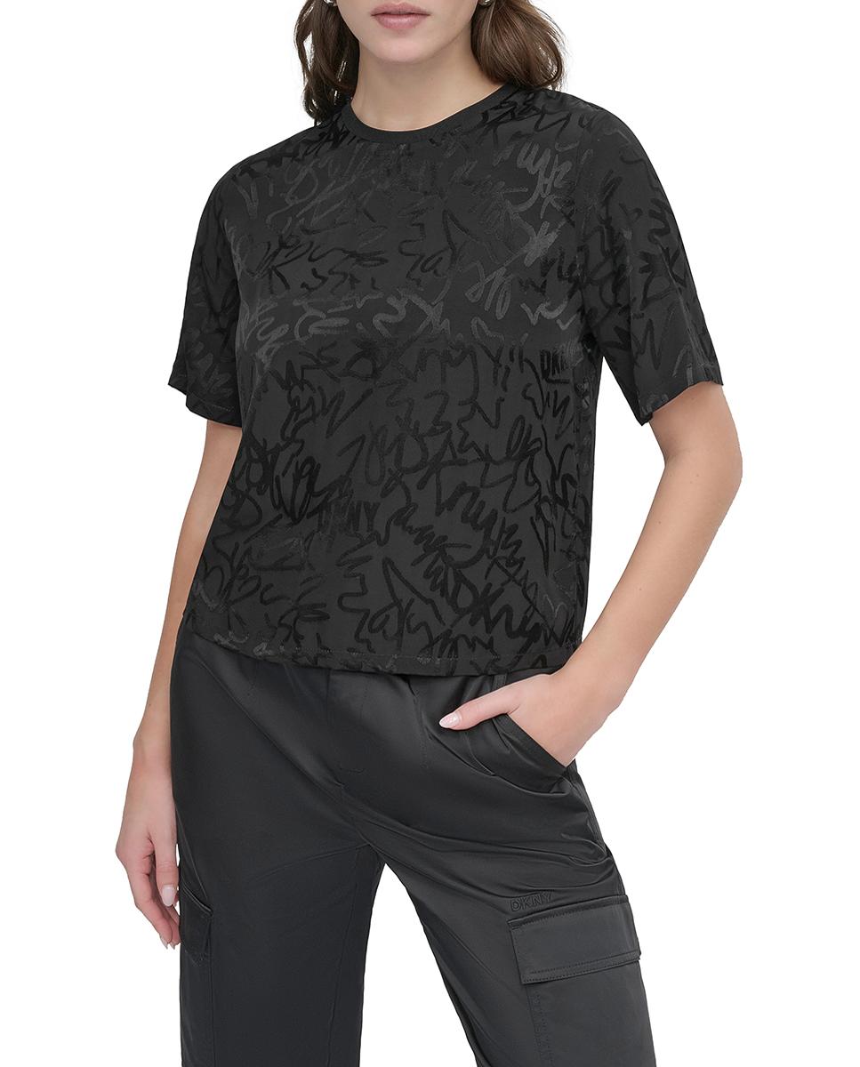 Imagen 0 de Camiseta de manga corta y cuello redondo con estampado