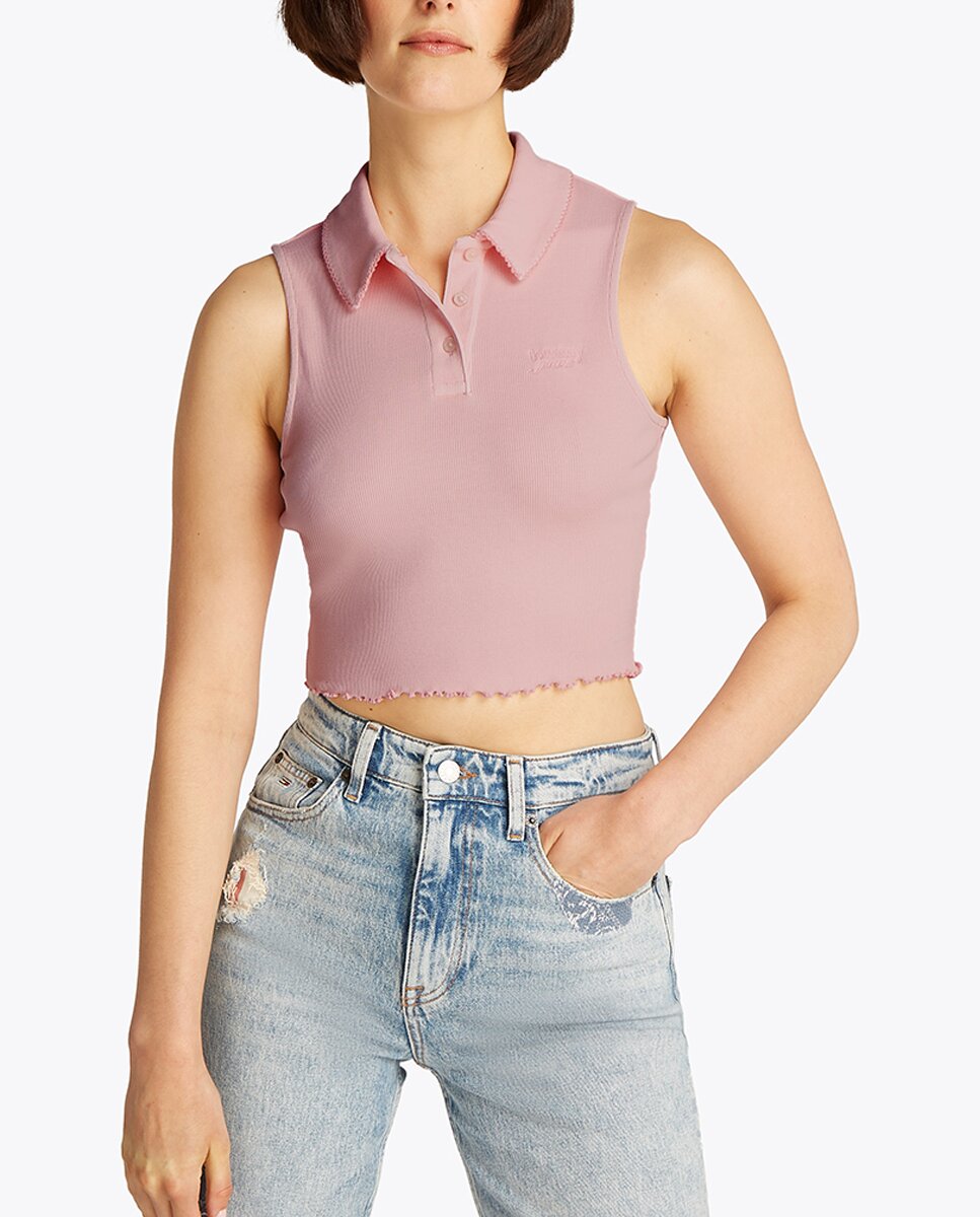 Imagen 0 de Polo de mujer de canalé y sin mangas