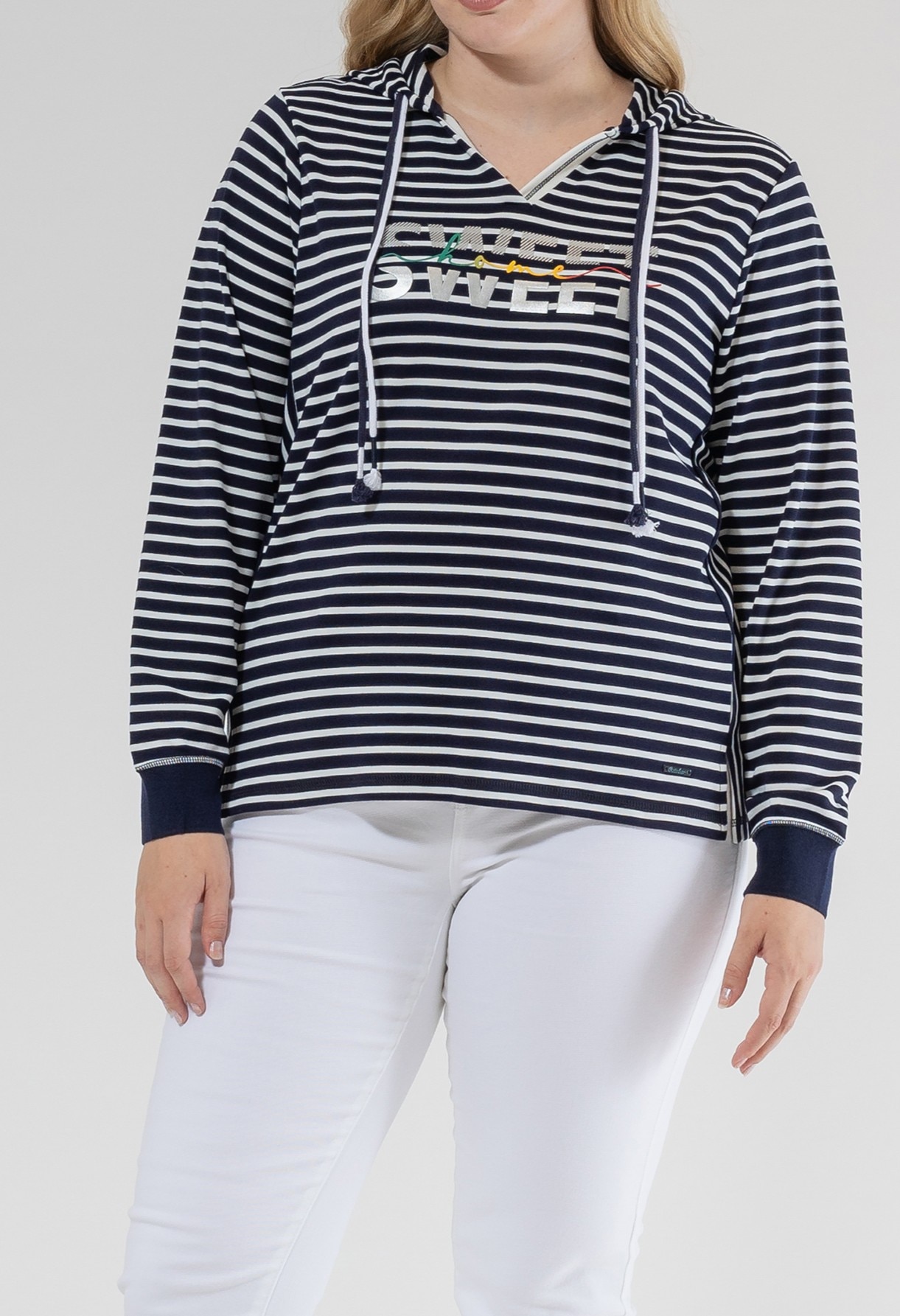 Imagen 0 de Sudadera de mujer rayas con capucha