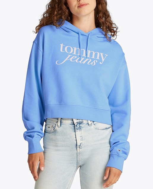 Imagen 0 de Sudadera de mujer cropped con capucha y fit relajado