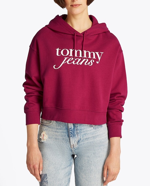 Imagen 0 de Sudadera de mujer cropped con capucha y fit relajado