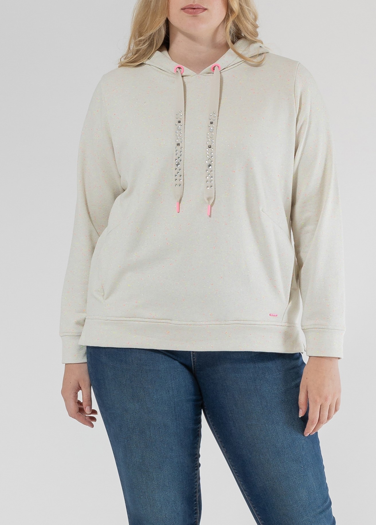 Imagen 0 de Sudadera de mujer con capucha y cordon strass