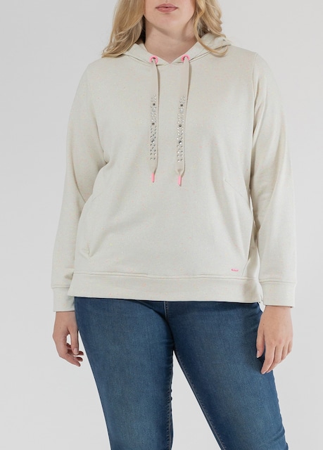 Imagen 0 de Sudadera de mujer con capucha y cordon strass