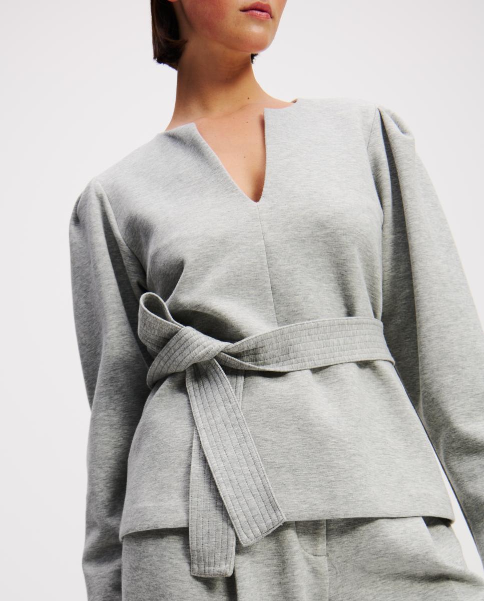 Imagen 0 de Sudadera De Doble Jersey Con Cuello En V de mujer