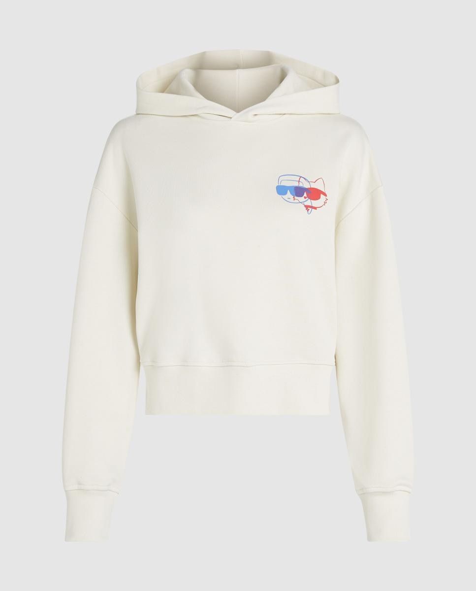Imagen 0 de Sudadera Con Capucha Recortada Color Ikon de mujer