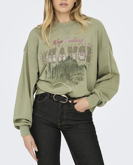 Imagen 0 de Sudadera de mujer básica con dibujo frontal