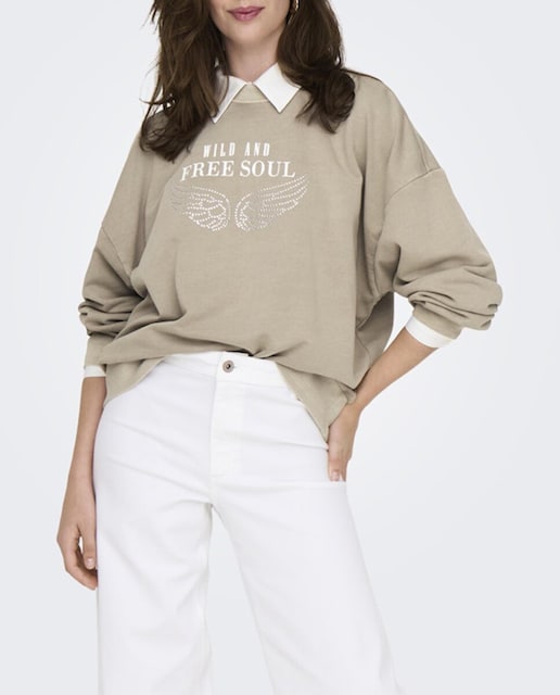 Imagen 0 de Sudadera de mujer básica con estampado frontal