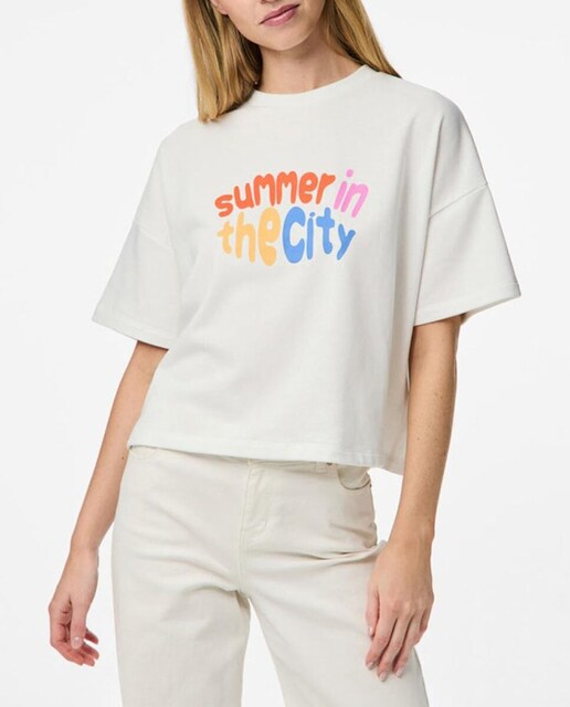 Imagen 0 de Sudadera de manga corta oversize de mujer.